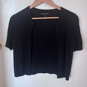 Banana Republic Women's Black Short Sleeve Open Front Cropped Cardigan XS